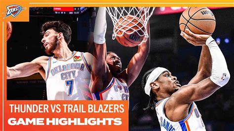 okc thunder vs portland trail blazers match player stats